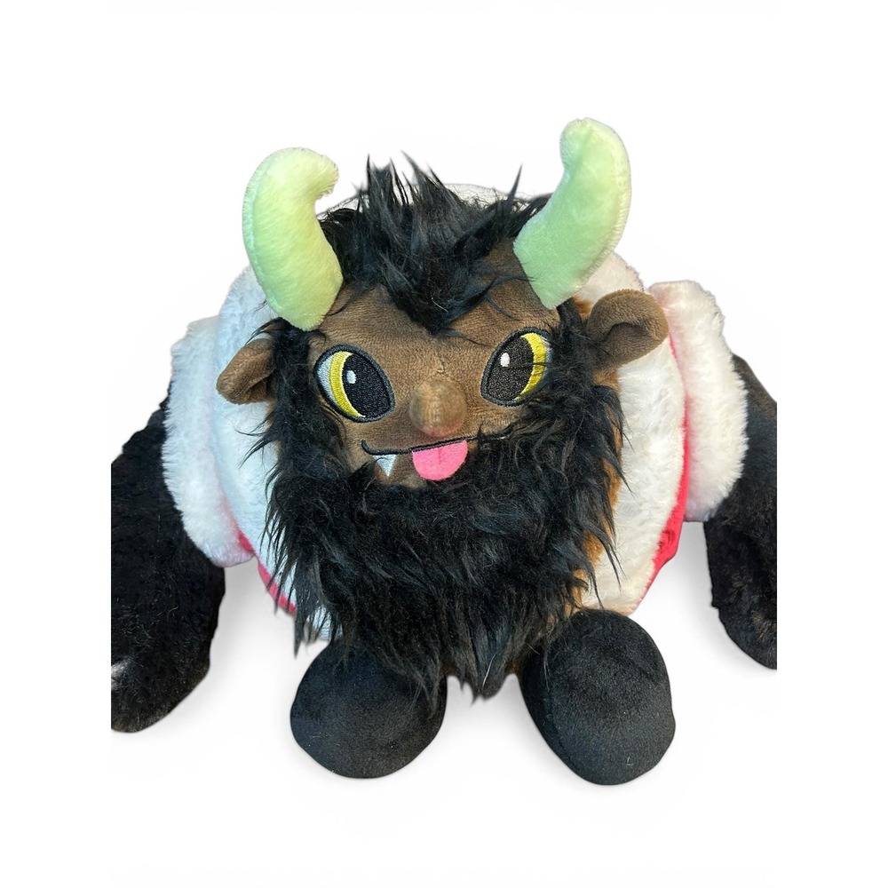 Plush Krampus Monster – Holiday Edition – Red Snowflake Cape & Green Horns